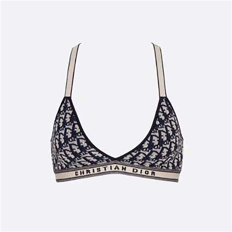 Bralette Blue Dior Oblique Technical Cotton